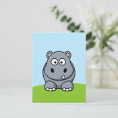Cute Hippo Briefkaart (Staand voorkant)