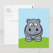 Cute Hippo Briefkaart (Voorkant / Achterkant)