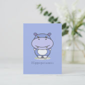 Cute Hippo Briefkaart (Staand voorkant)