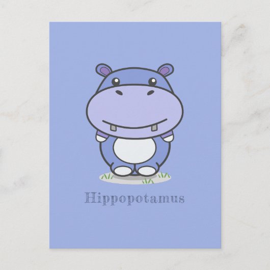 Cute Hippo Briefkaart (Voorkant)