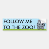 Cute Hippo Bumpersticker (Voorkant)