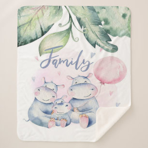 Cute hippo cadeau voor Décor Sherpa Deken
