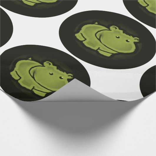 Cute hippo cadeaupapier (Hoek)