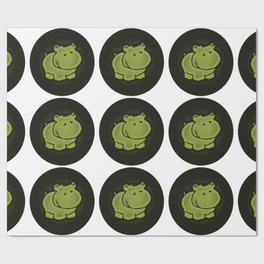 Cute hippo cadeaupapier (Vlak)