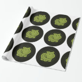 Cute hippo cadeaupapier (Uitgerold)