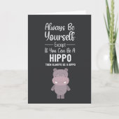 Cute Hippo Cards Humor Hippopotamus Funny Animal Kaart (Voorkant)