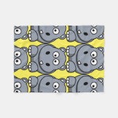 Cute Hippo Cartoon Fleece Blanket Deken (Voorkant (Horizontaal))