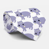 Cute Hippo Comic Style - hippopotamus Stropdas (Opgerold)