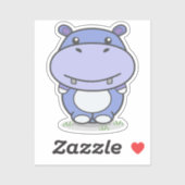 Cute Hippo Custom-Cut Sticker (Vel)