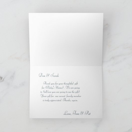 Cute Hippo Dank je opmerkingen Bedankkaart (Binnen)