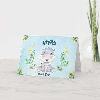 Cute Hippo Dank je opmerkingen Bedankkaart