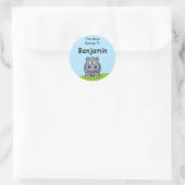 Cute Hippo dit boek behoort tot Ronde Sticker (Tas)