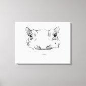 Cute hippo drawing canvas afdruk (Voorkant)