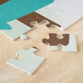 Cute Hippo Driving Green Car Childrens Legpuzzel (Zijkant)