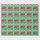 Cute Hippo-Feestdagen met kerst Hippy Cadeaupapier (Vlak)