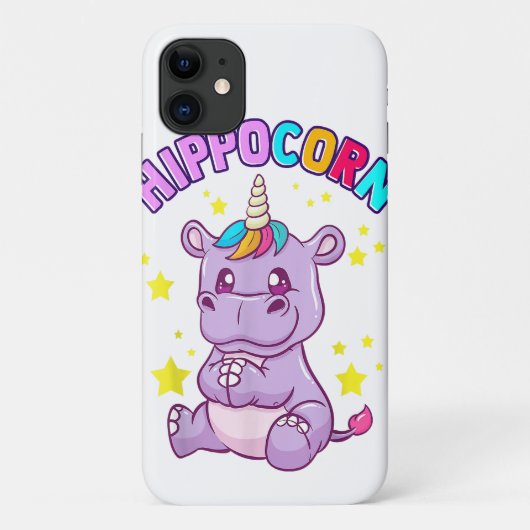 Cute Hippo Funny Cartoon Phone Case voor iPhone (Achterkant)