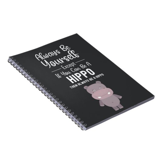 Cute Hippo Gifts Hippopotamus Funny Animals Humor Notitieboek (Rechterzijde)