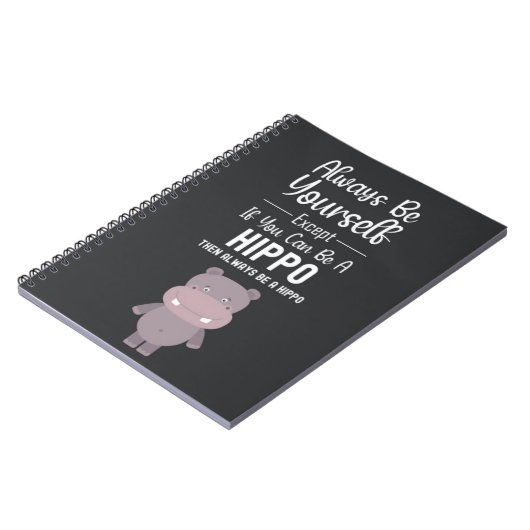 Cute Hippo Gifts Hippopotamus Funny Animals Humor Notitieboek (Linkerzijde)