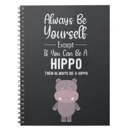 Cute Hippo Gifts Hippopotamus Funny Animals Humor Notitieboek