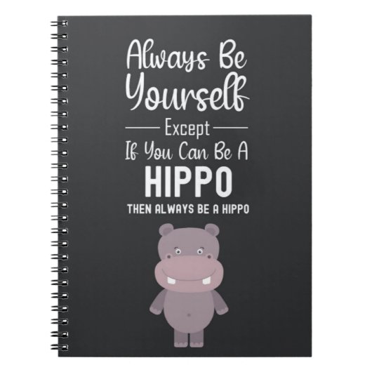Cute Hippo Gifts Hippopotamus Funny Animals Humor Notitieboek (Voorkant)