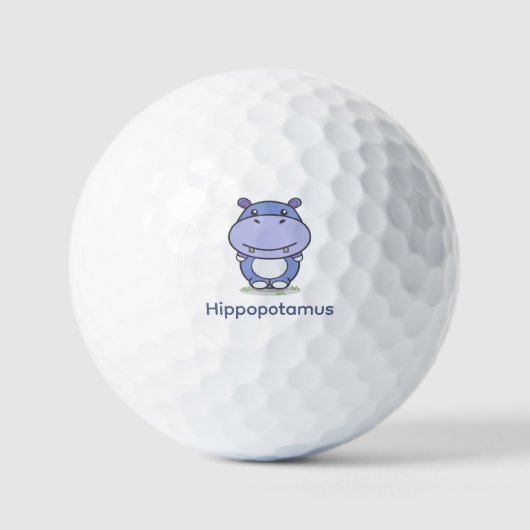 Cute Hippo Golfballen (Voorkant)