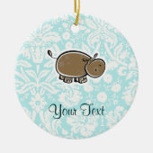 Cute Hippo Groenblauw Keramisch Ornament (Voorkant)