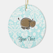 Cute Hippo Groenblauw Keramisch Ornament (Links)