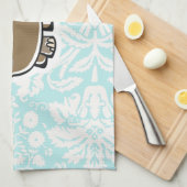 Cute Hippo Groenblauw Theedoek (Quarter Fold)