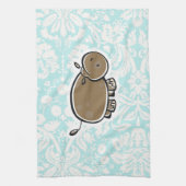 Cute Hippo Groenblauw Theedoek (Verticaal)