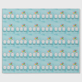 Cute Hippo Hippo Hurray Birthday Cadeaupapier (Vlak)