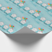 Cute Hippo Hippo Hurray Birthday Cadeaupapier (Hoek)