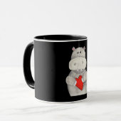 Cute Hippo Hippopotamus Holding Heart | Love Hippo Mok (Voorkant links)