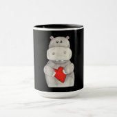 Cute Hippo Hippopotamus Holding Heart | Love Hippo Mok (Midden)