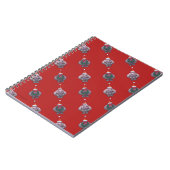 Cute Hippo-hoofden en trappenpatroonpatroon op roo Notitieboek (Linkerzijde)