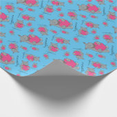 Cute Hippo Hugs Cute Animal Cartoon Cadeaupapier (Hoek)