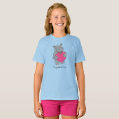 Cute Hippo Hugs Cute Animal Cartoon T-shirt (Voorkant volledig)