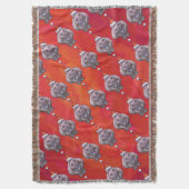 Cute Hippo in Santa Hat Pattern op Red Deken (Voorkant Verticaal)