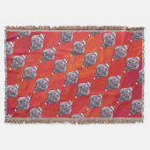 Cute Hippo in Santa Hat Pattern op Red Deken (Voorkant)