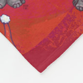 Cute Hippo in Santa Hat Pattern op Red Fleece Deken (Hoek)