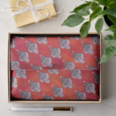 Cute Hippo in Santa Hat Pattern op Red Tissuepapier (Geschenk)
