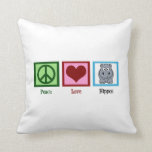 Cute Hippo Kussen<br><div class="desc">Peace Love Hippos</div>