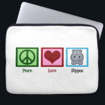 Cute Hippo Laptop Sleeve<br><div class="desc">Peace Love Hippos</div>