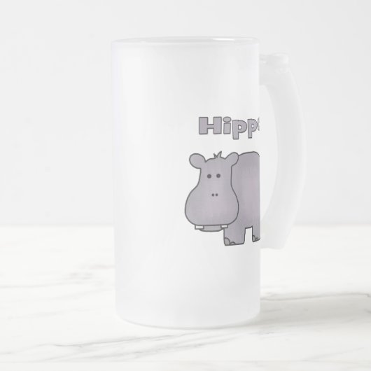 Cute Hippo Matglas Bierpul (Voorkant rechts)