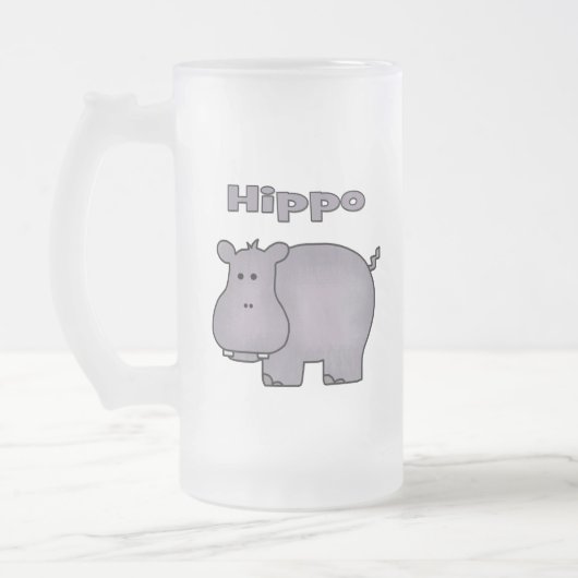 Cute Hippo Matglas Bierpul (Links)