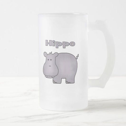Cute Hippo Matglas Bierpul (Rechts)