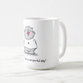Cute Hippo met Butterfly - Een mooie dag! Koffiemok (Voorkant rechts)