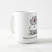 Cute Hippo met Butterfly - Een mooie dag! Koffiemok (Voorkant links)