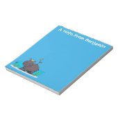 Cute hippo met cartoon op de verjaardagsgroet notitieblok (Linkerzijde)