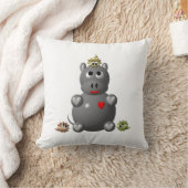 Cute Hippo met Hamsters Kussen (Deken)