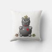 Cute Hippo met Hamsters Kussen (Achterkant)